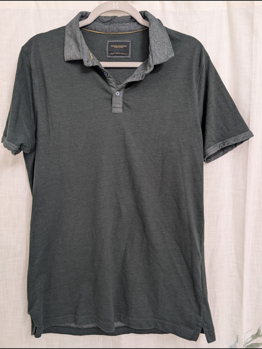 Denim & Flower Ricky Singh Polo Shirt Men’s XL Dark Green Short Sleeve